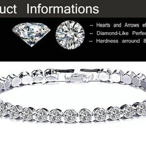Timeless 15 Ct Brilliant Cut AAA CZ 18K Tennis Bracelet